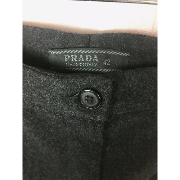 PRADA Women Dark Gray Wool Dress Pants  6 - Picture 3 of 5